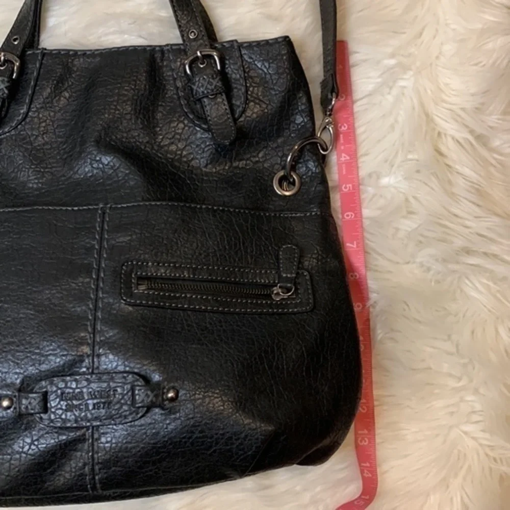 Nine West faux leather fold over convertible crossbody bag 15x13x3”